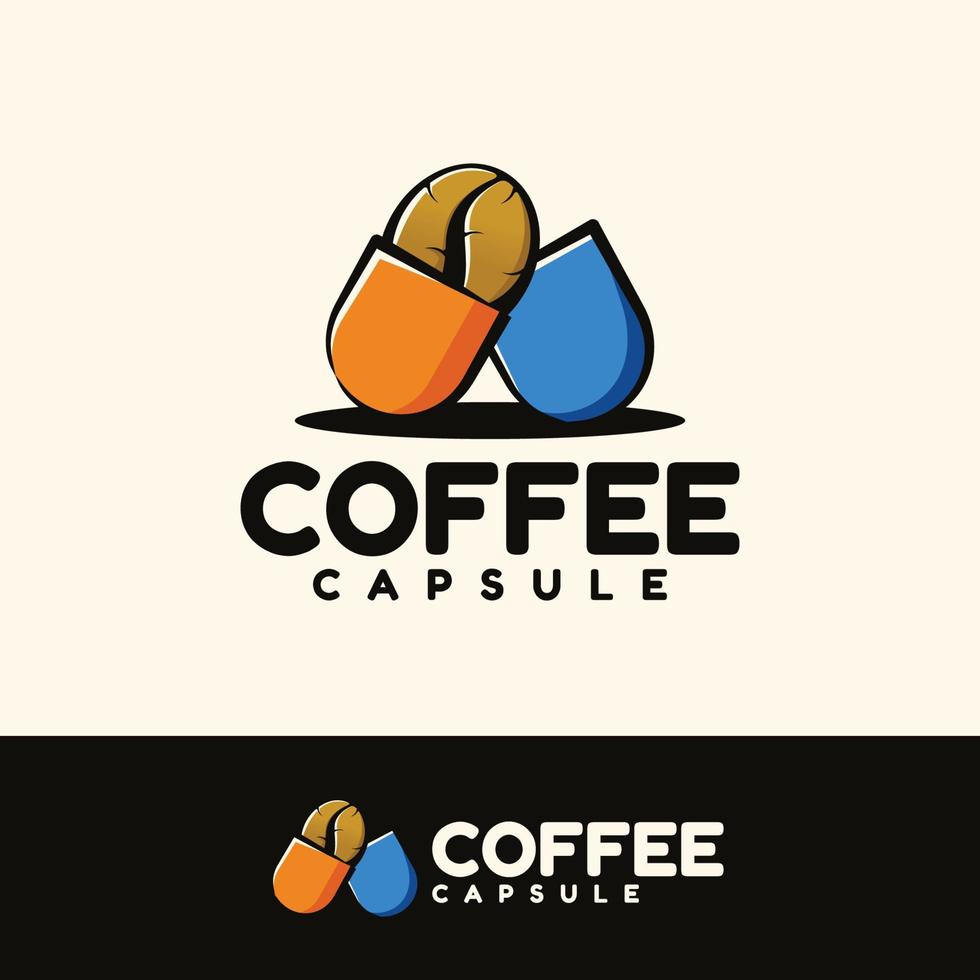 arte del logotipo de la cápsula de café vector