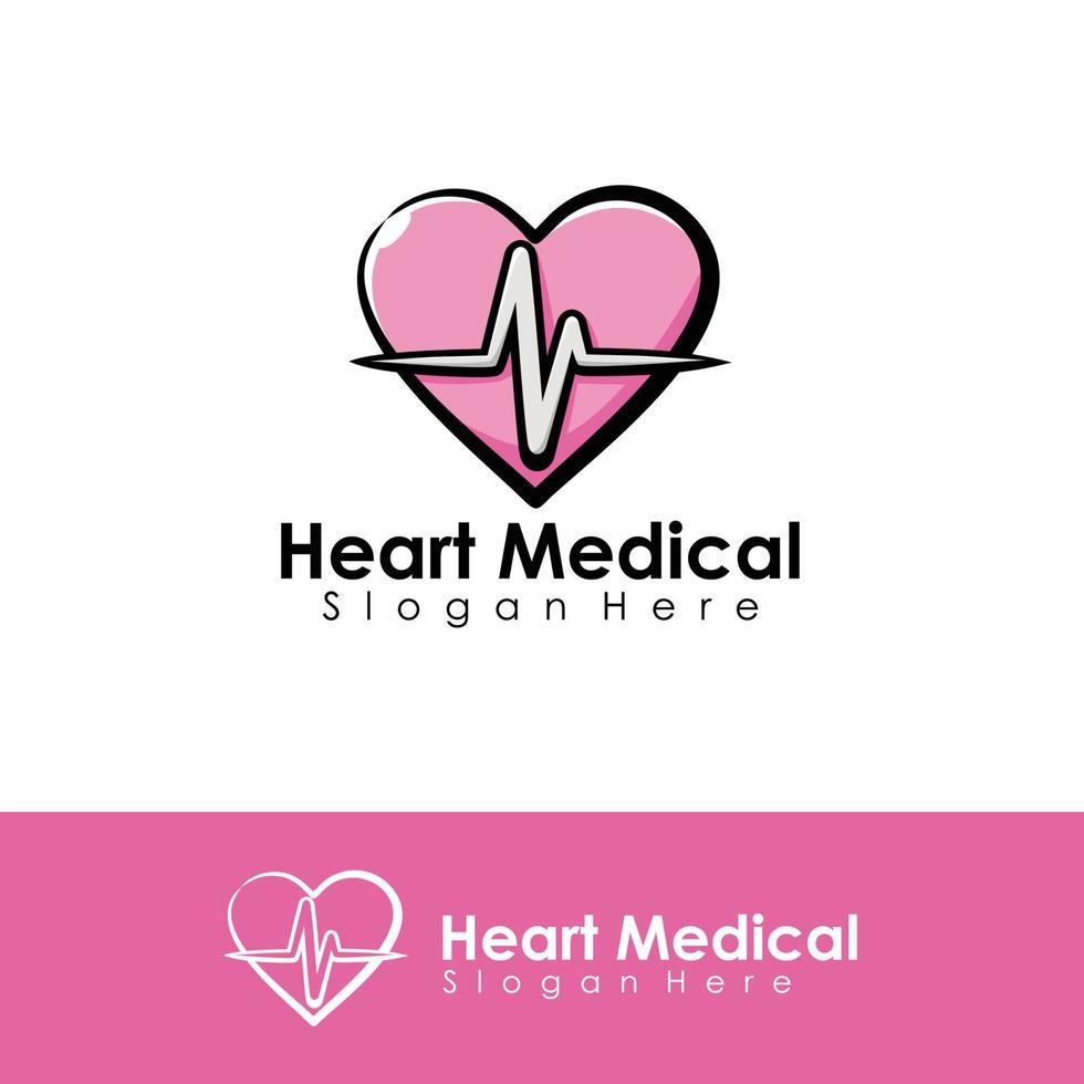 ilustración médica del logotipo del corazón vector