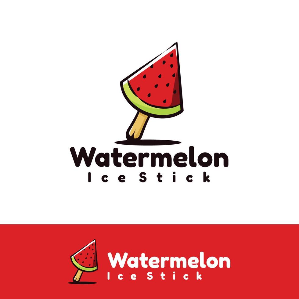 Watermelon stick ice cream art illustration vector