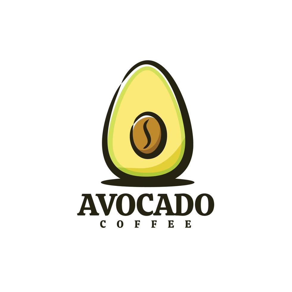 avocado coffee logo illustration vector