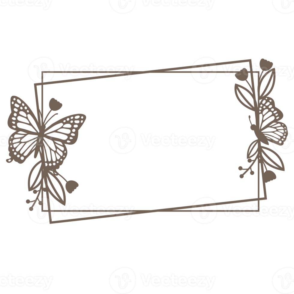 brown round wreath with twigs and butterfly.design graphic png