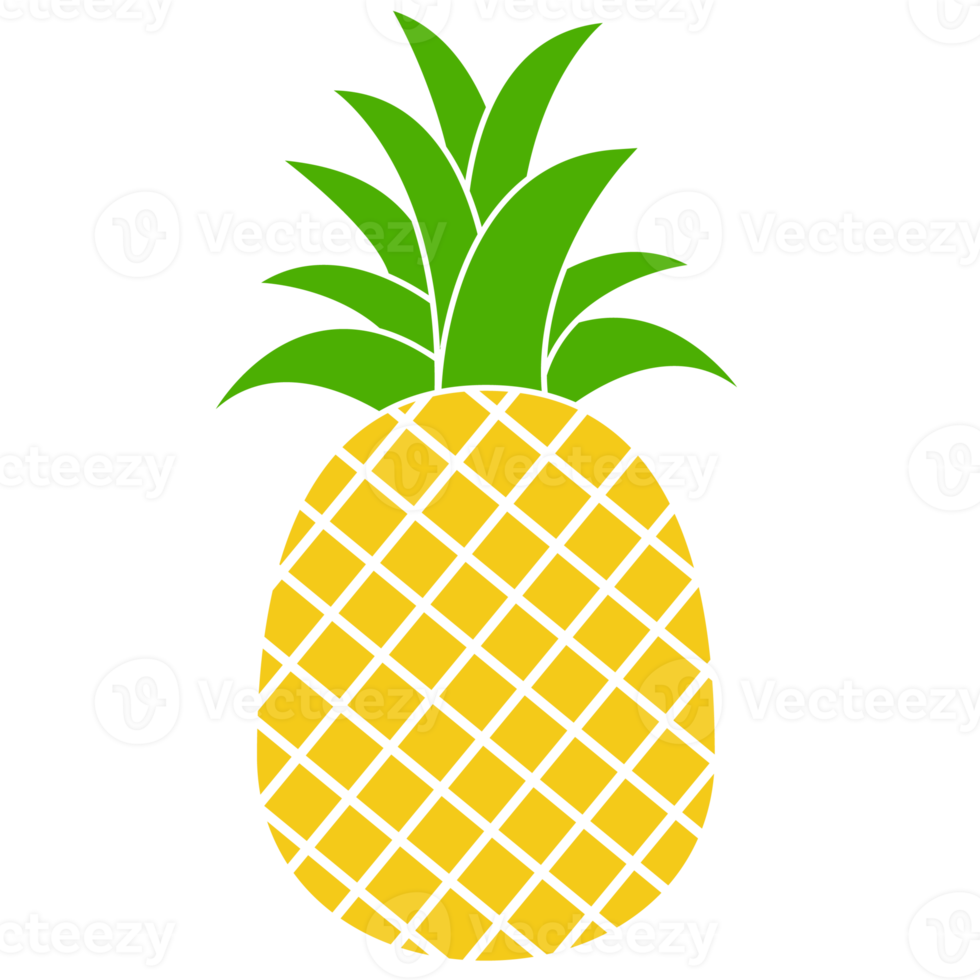 icono de piña amarilla. fruta tropical de piña. png