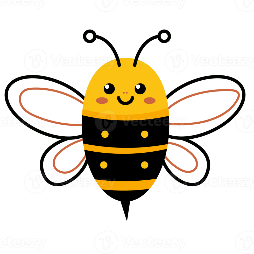 Yellow and Black Cute Cartoon bee element png