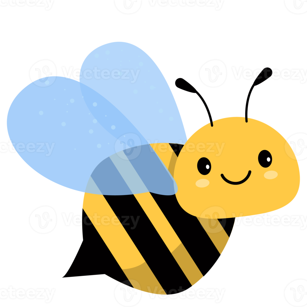 Yellow and Black Cute Cartoon bee holding heart png