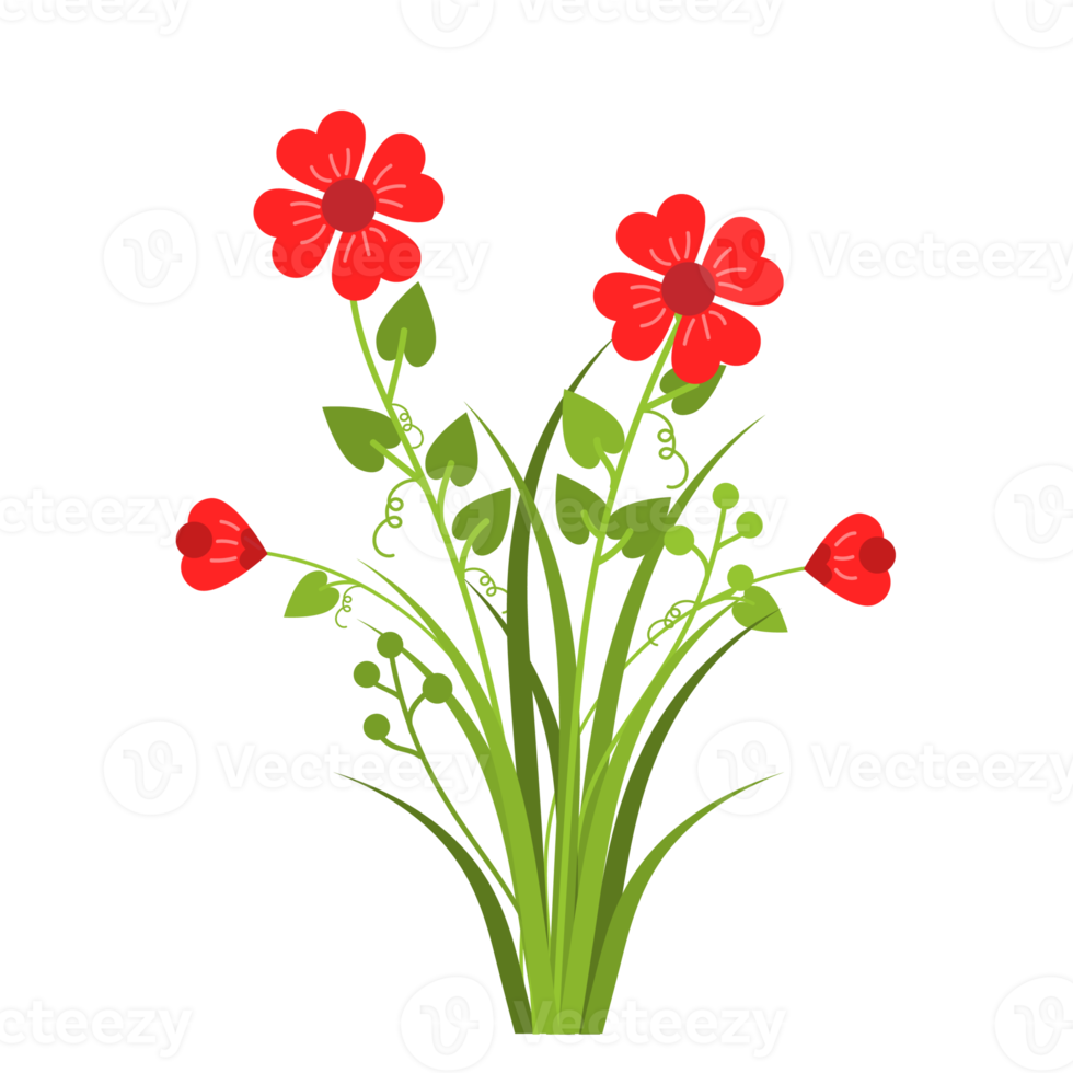 wildflowers and grass,Beautiful bouquets of meadow Red flowers 9336568 PNG