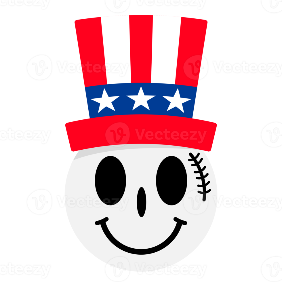 American Vibes Smiley Fourth of July day Retro Patriotic png
