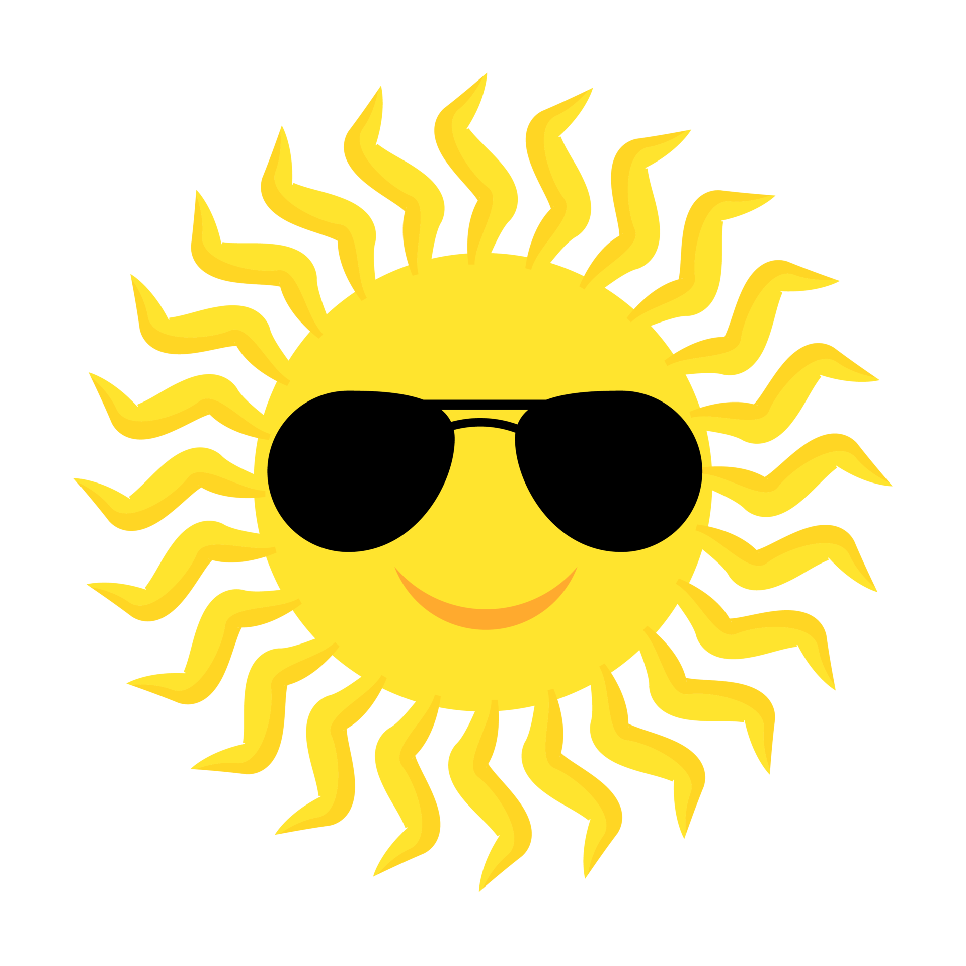 Yellow sun in glasses uv protection icon 9336586 PNG