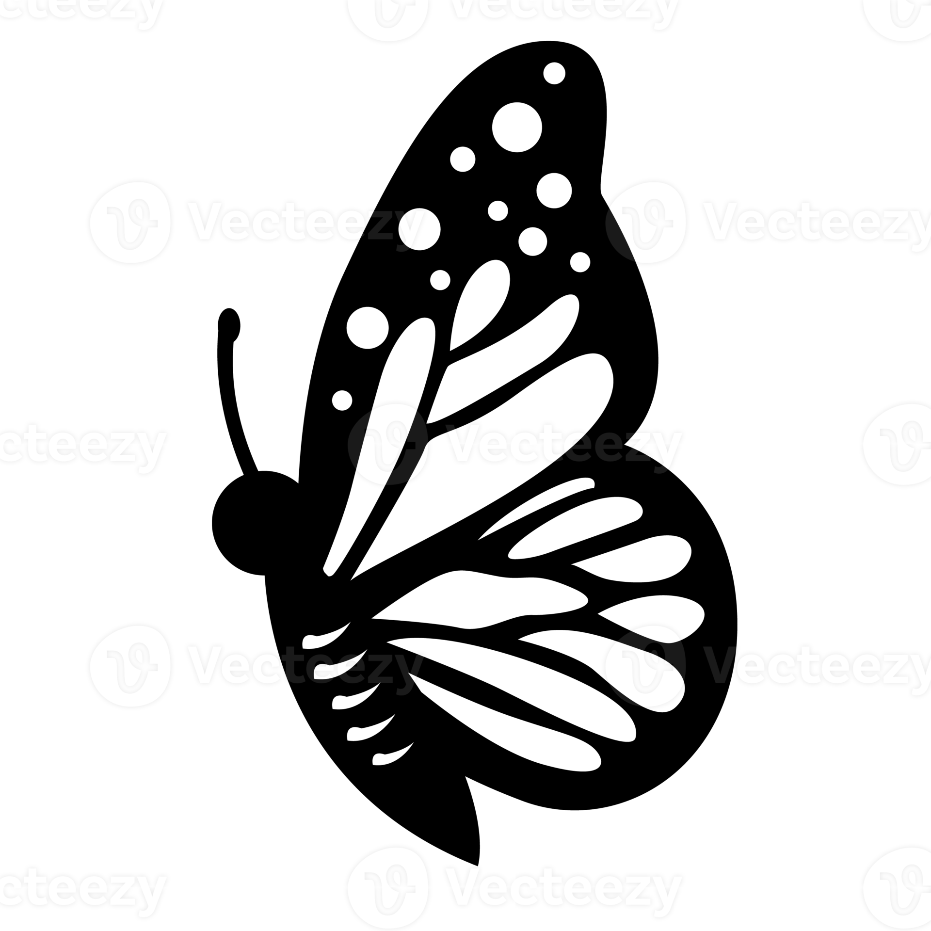 Black Beautiful butterfly element Design 9336596 PNG