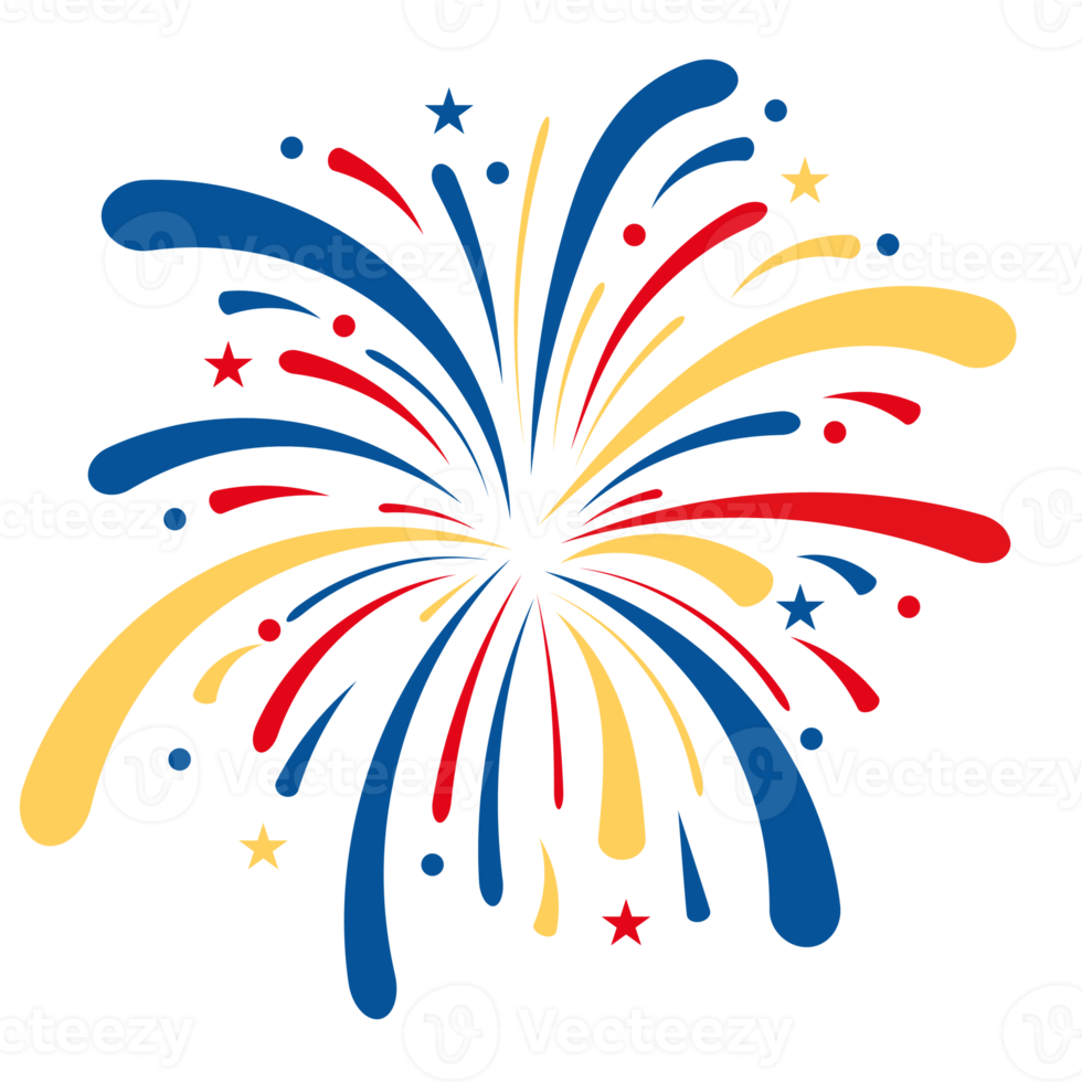 design de ícone de elemento de explosão de fogos de artifício de celebração png