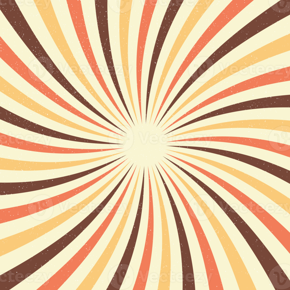 starburst coloré rétro vintage png