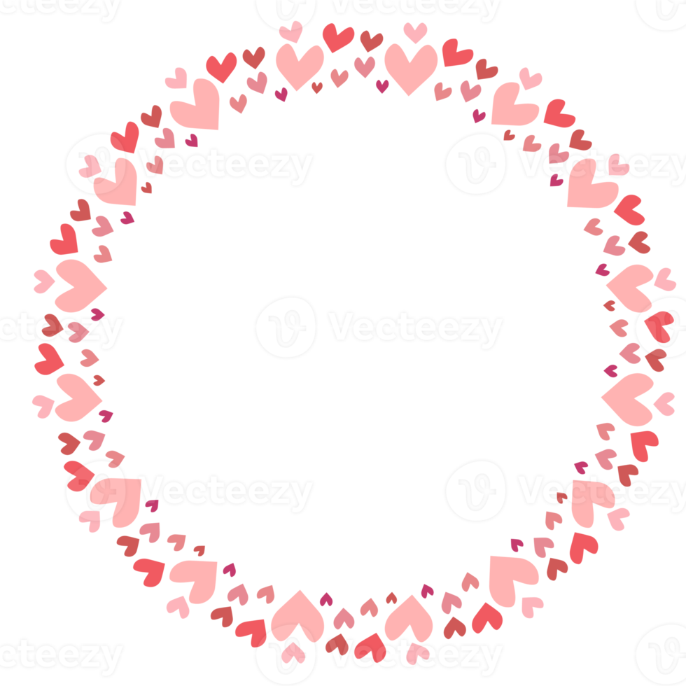 Heart frame circle for Valentine's day png