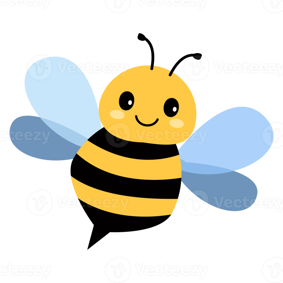 Yellow and Black Cute Cartoon bee holding heart png