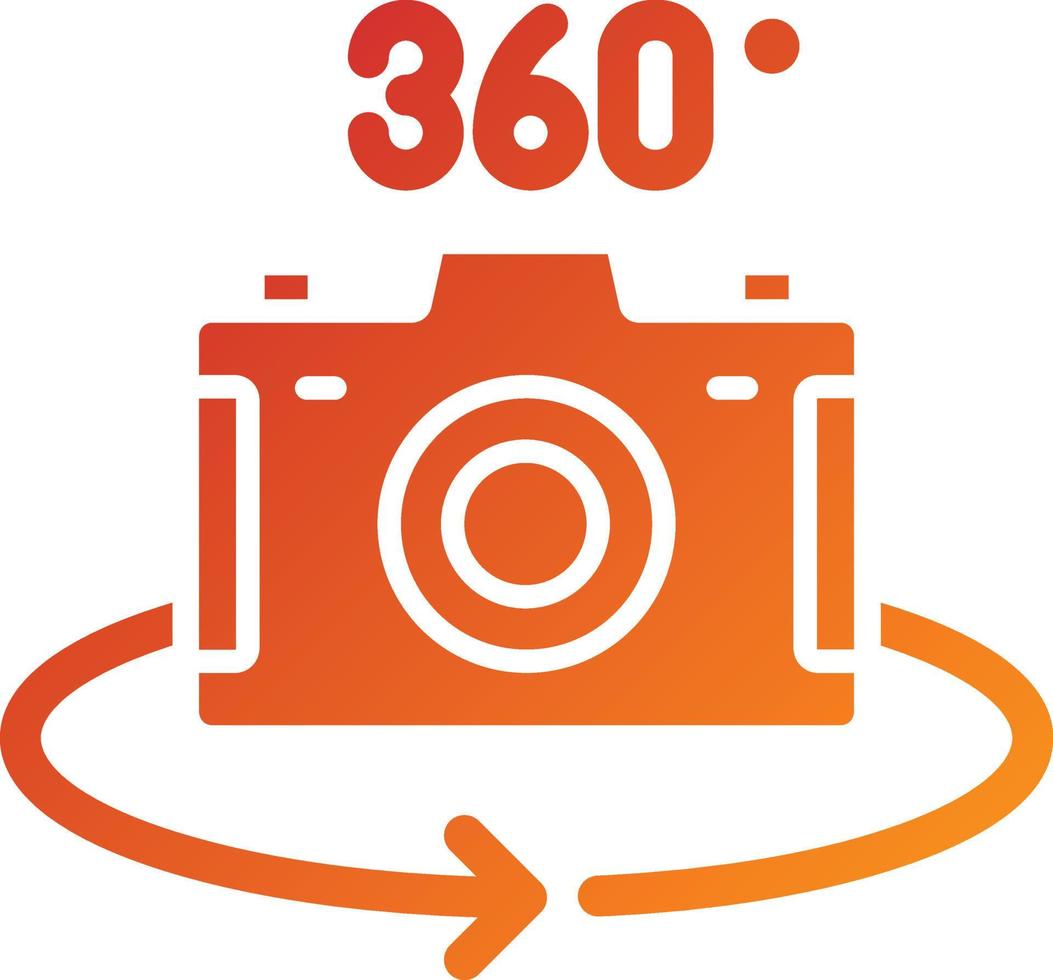 estilo de icono de cámara 360 vector