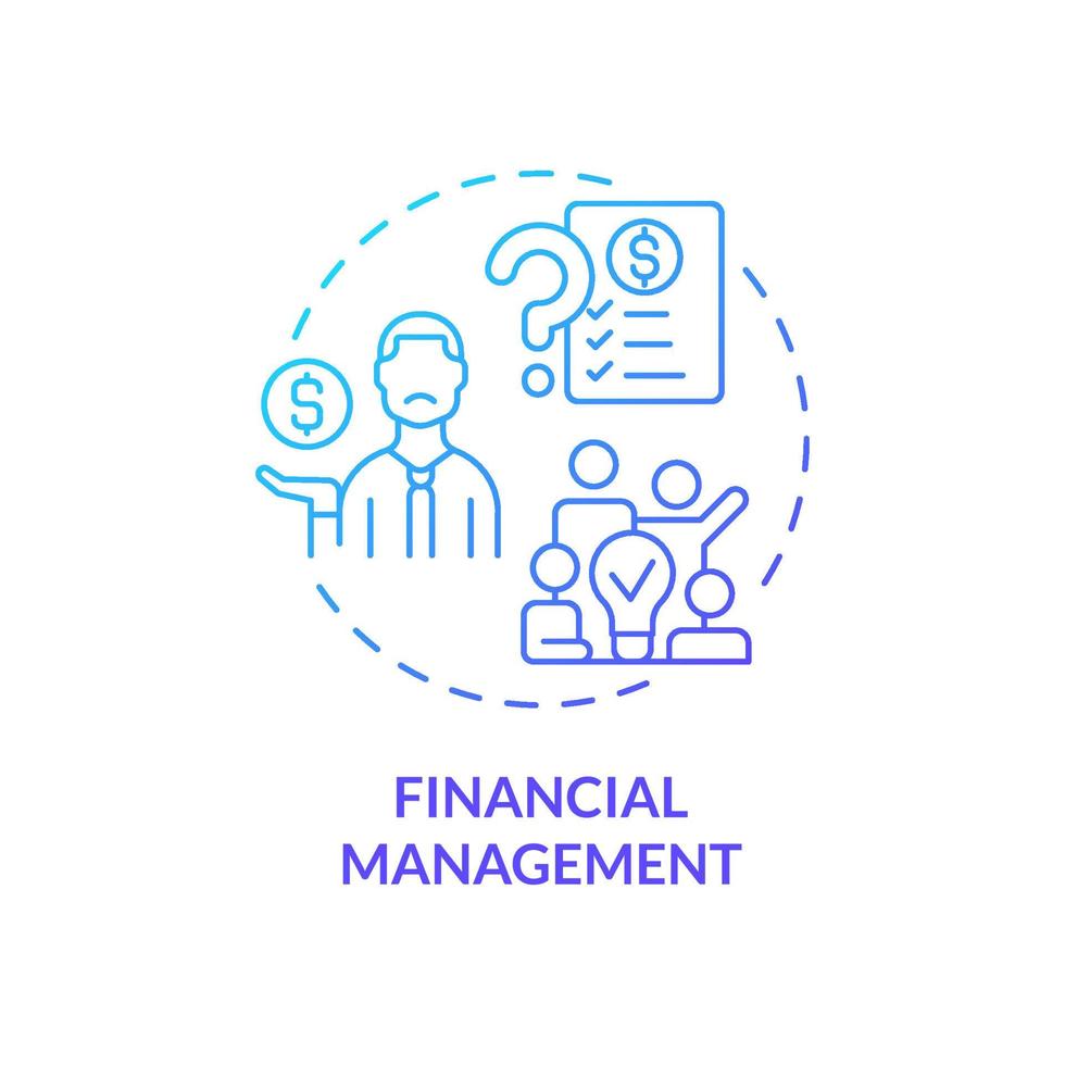 Financial management blue gradient concept icon. Challenge facing business abstract idea thin line illustration. Handle company finances. Isolated outline drawing. vector