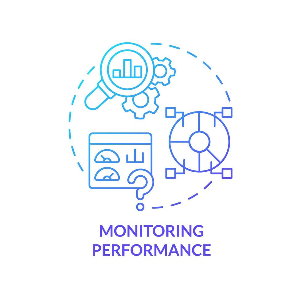 Monitoring performance blue gradient concept icon. Common challenge facing business abstract idea thin line illustration. Measurement. Isolated outline drawing. vector