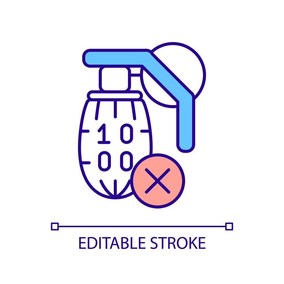 Prevent digital attack RGB color icon. Fighting misinformation. Avoid misleading. Information warfare. Isolated vector illustration. Simple filled line drawing. Editable stroke.