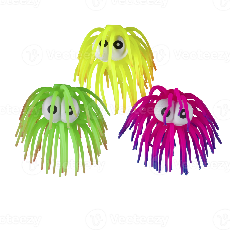 jellyfish cartoon character children's toys shadow overlay isolated on white background with cut out png