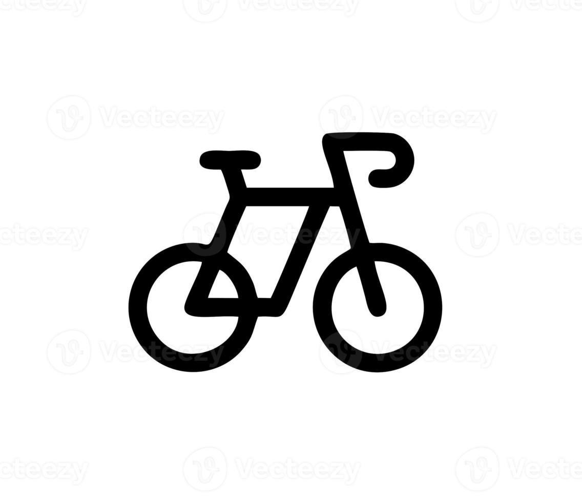 illustration of bicycle in black on white background, bicycle design on a white background photo