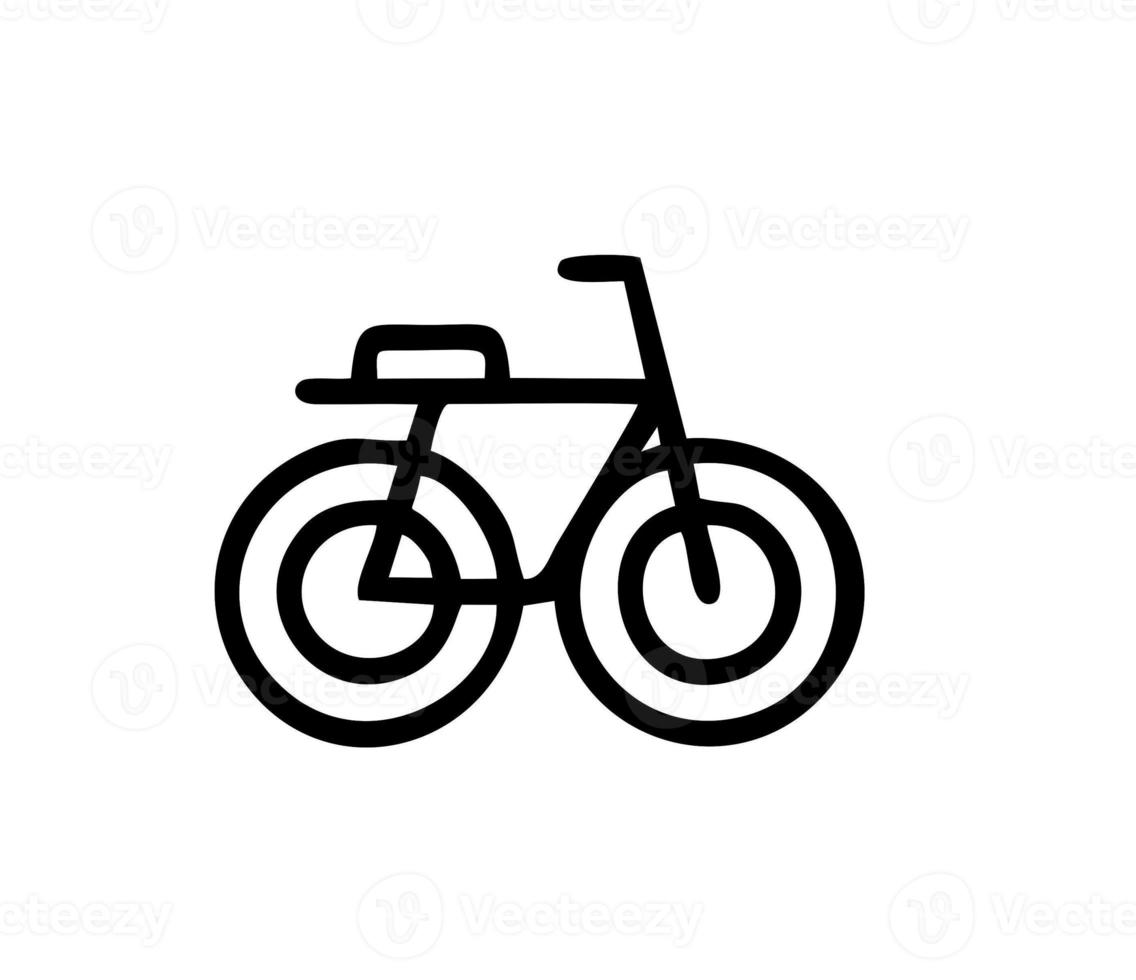 illustration of bicycle in black on white background, bicycle design on a white background photo