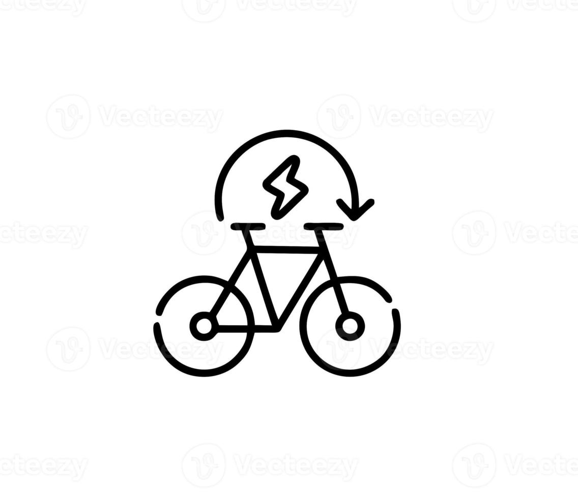 illustration of bicycle in black on white background, bicycle design on a white background photo