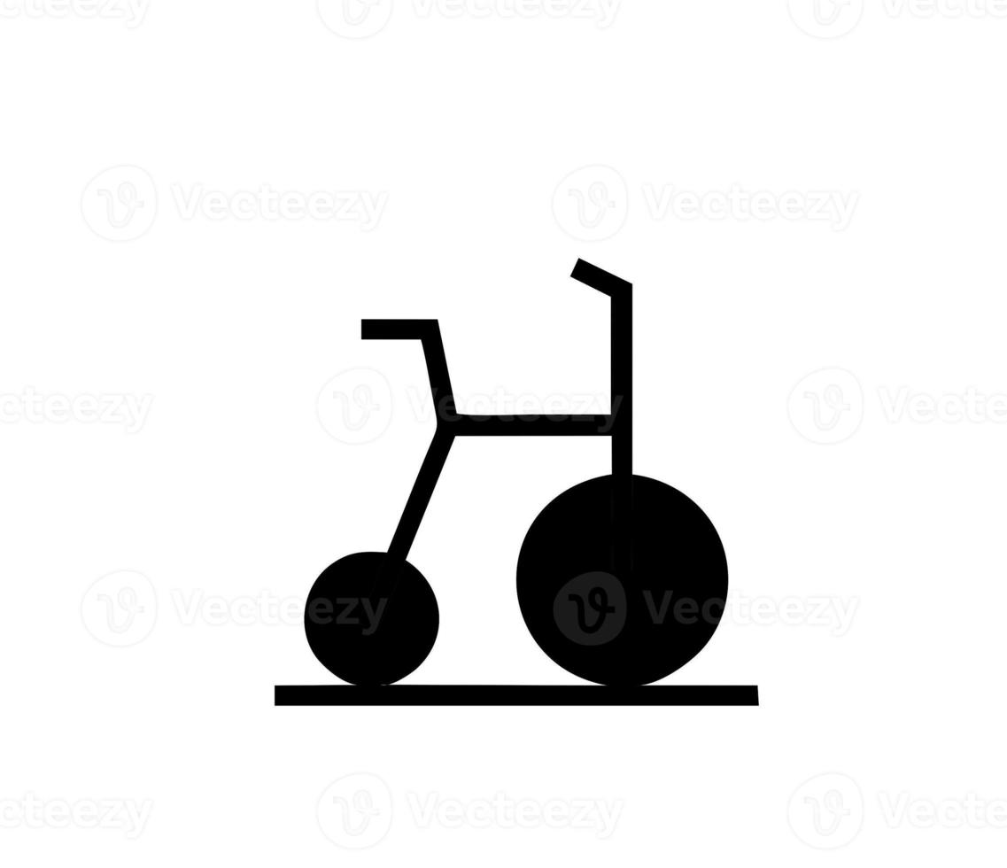 illustration of bicycle in black on white background, bicycle design on a white background photo