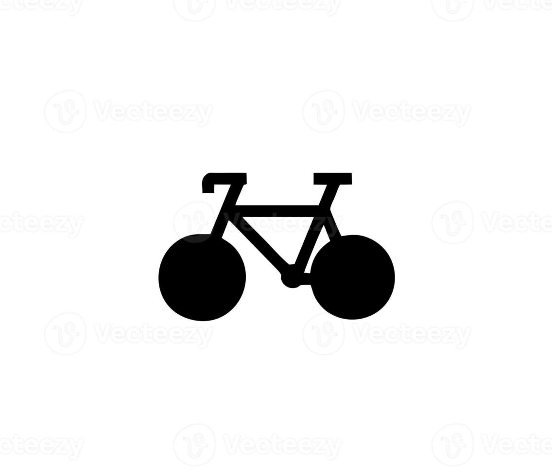 illustration of bicycle in black on white background, bicycle design on a white background photo