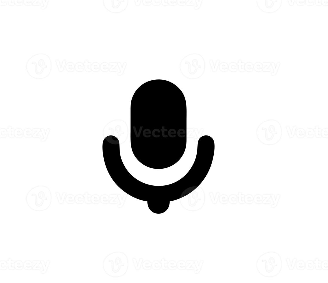 illustration of microphone in black on white background, microphone design on a white background, audio icon in black vector image photo