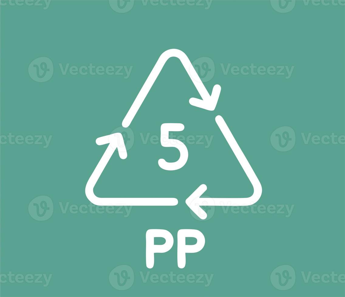 Trash icon. Recycle icon white silhouette. recycle symbol design on Vector illustration isolated on light green background photo