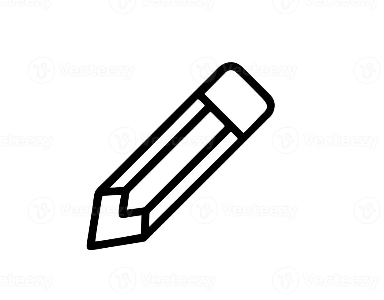 pencil icon in black vector image, illustration of pencil in black on white background, a pen design on a white background photo