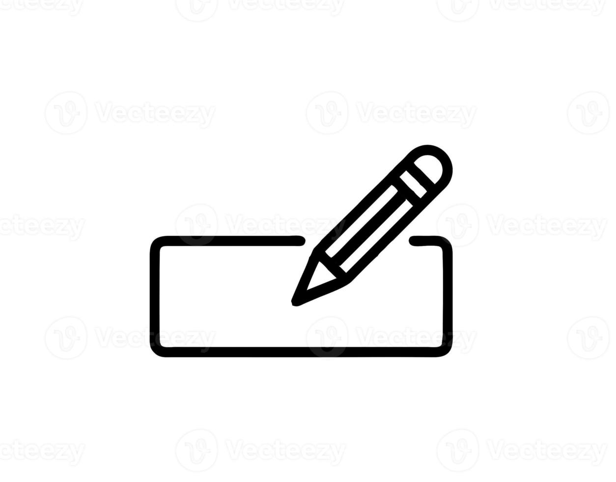 pencil icon in black vector image, illustration of pencil in black on white background, a pen design on a white background photo