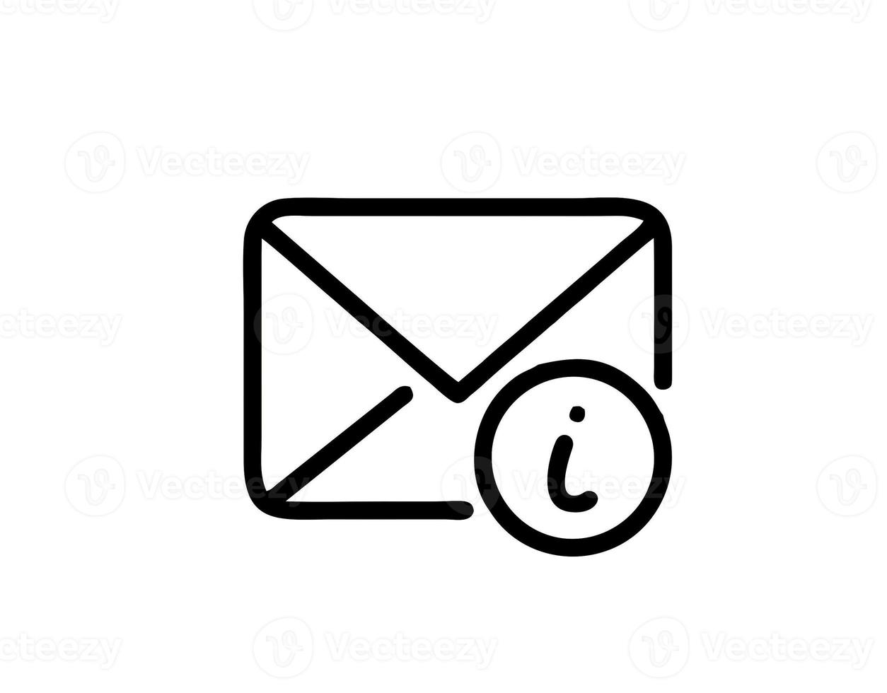 envelope icon in white vector image, illustration of envelope in black on a white background, a message design on a white background photo