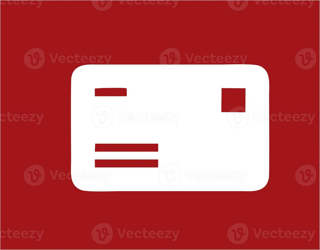 envelope icon in red vector image, illustration of envelope in white on a red background, a message design on a red background photo