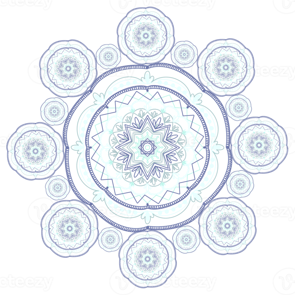 illustration de mandala bleu png