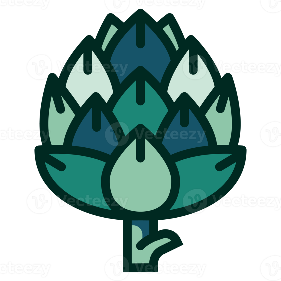 Artichoke flat green color png. 9337398 PNG