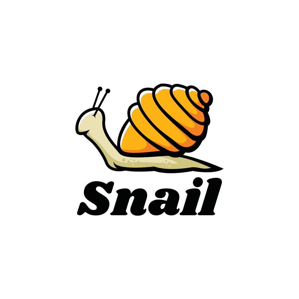 cute snail logo vector