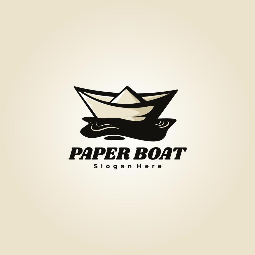 diseño de vector de barco de papel de logotipo