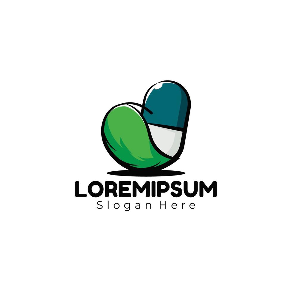 Leaf capsule logo art vector