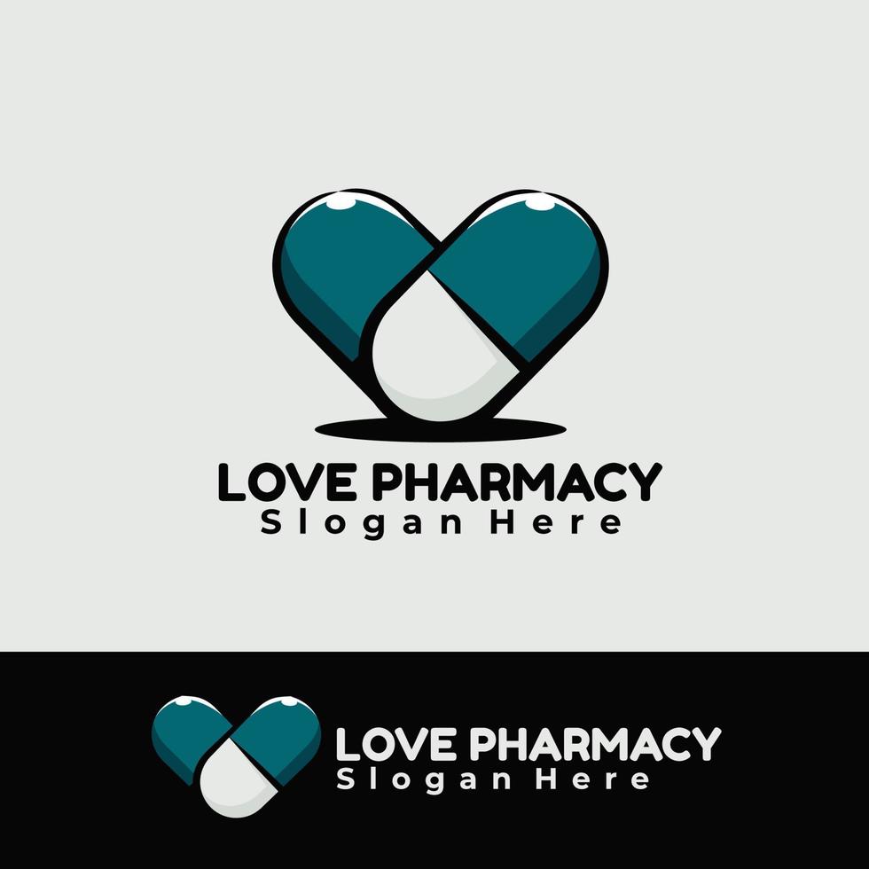 love pharma company logo vector