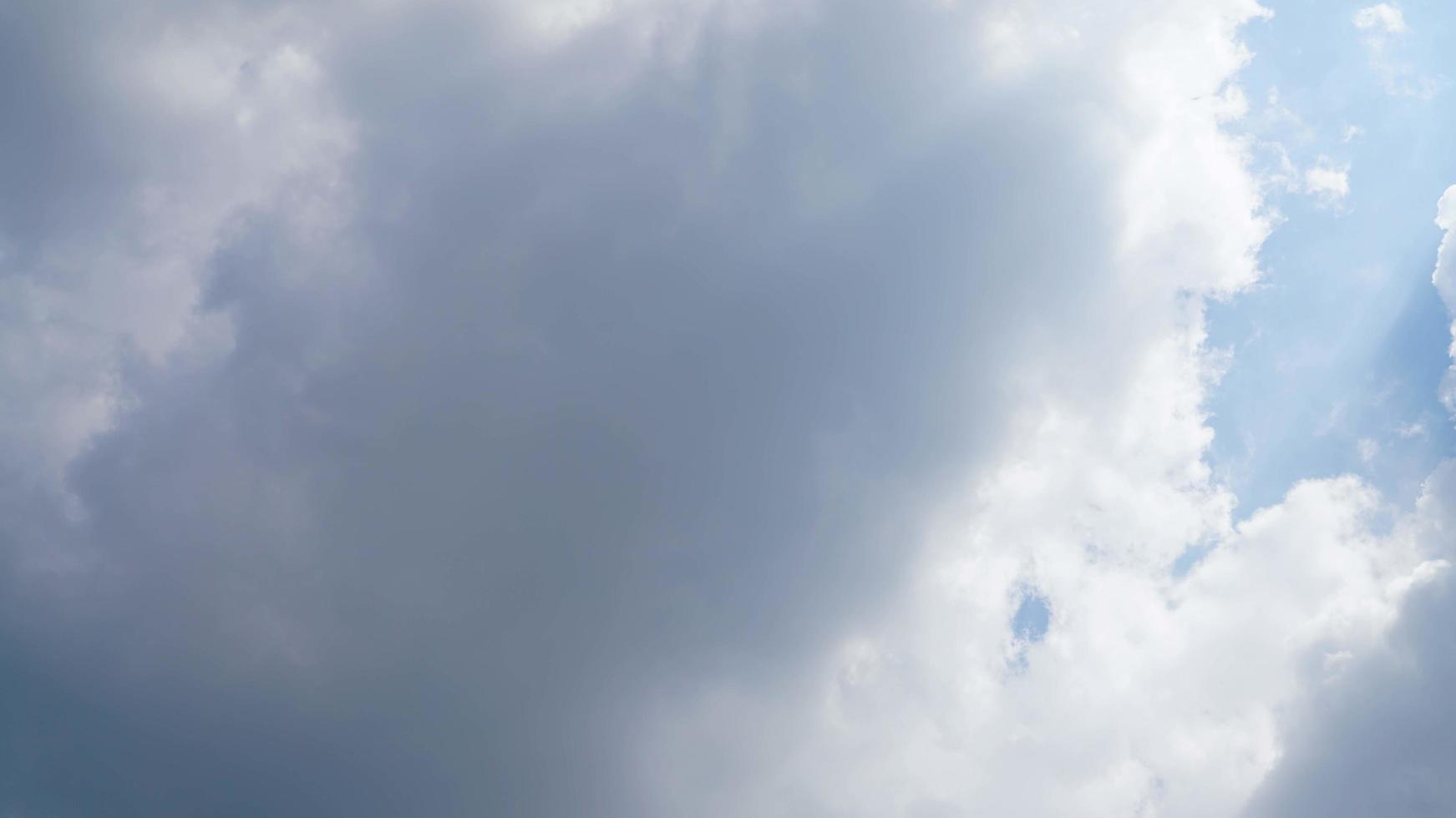 White cloud and blue sky background with copy space photo