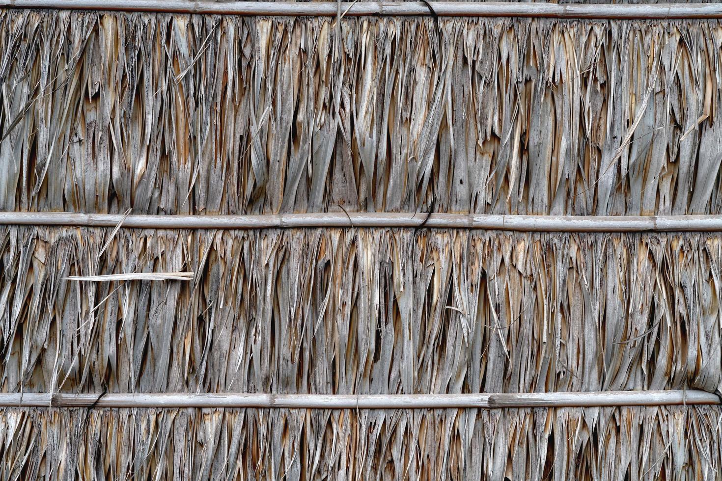 Roof or wall made from dry nypa palm leaves pattern photo
