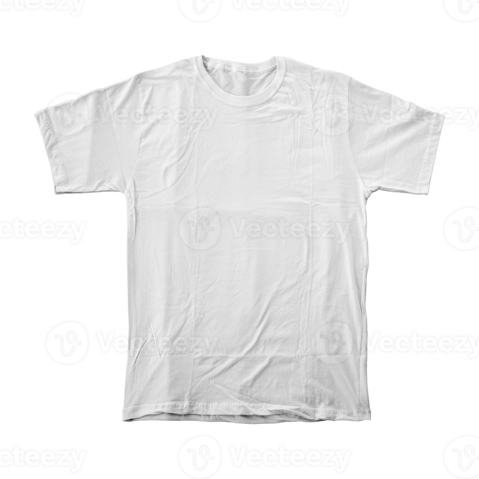 t-shirt blanc vierge pour la conception d'affichage de maquettes de vêtements en tissu png