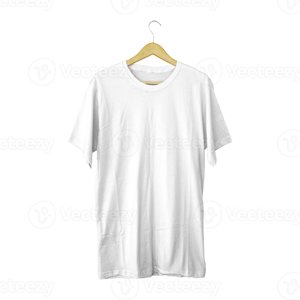 t-shirt blanc vierge pour la conception d'affichage de maquettes de vêtements en tissu png