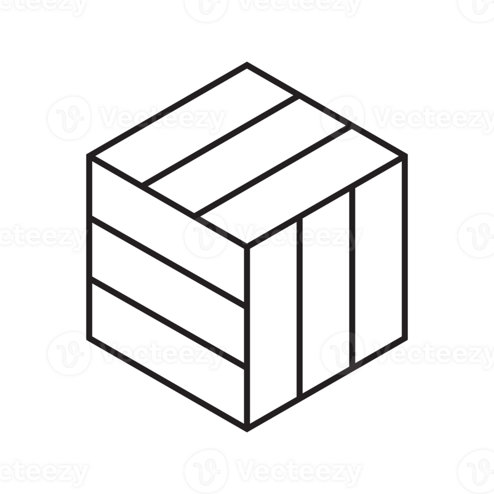 abstracte lijn geometrische teken in kubusvormen. minimale logo's collectie. eenvoudig ornament voor patroon. png