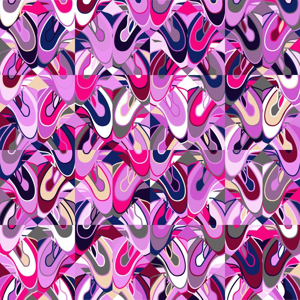 Abstract seamless pattern with liquid shapes. Pink and purple colors vector background.