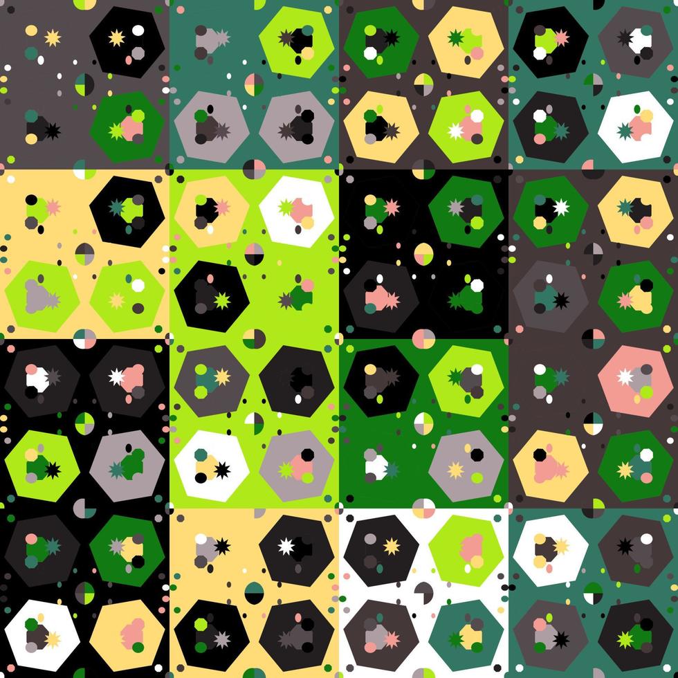 Vector abstract hexagonal colorful background.  Seamless pattern.