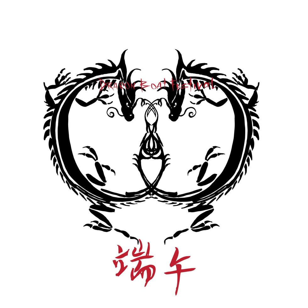 Dragon boat festival hand drawn vector illustration