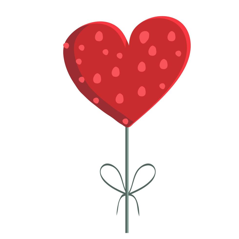 Happy Valentines day card vector illustration. Cupid, hearts, candies, diamonds.