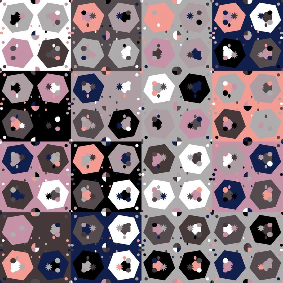 Vector abstract hexagonal colorful background.  Seamless pattern.