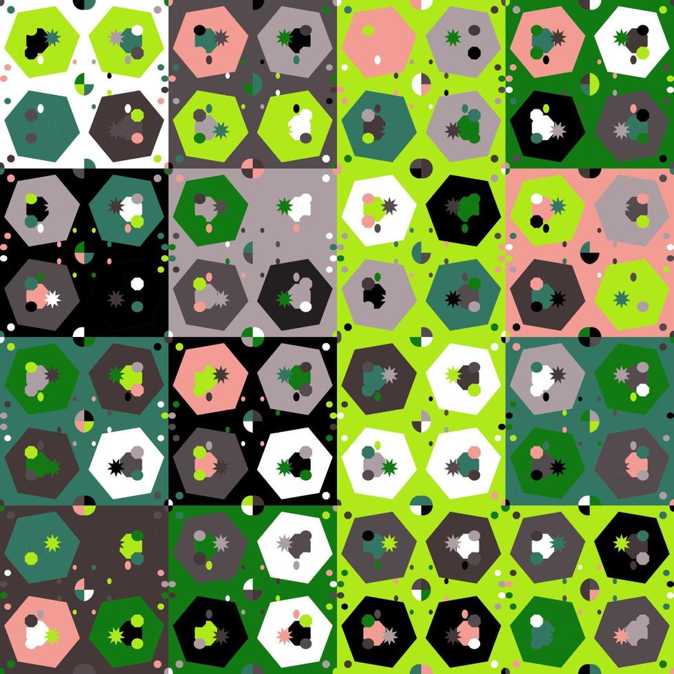 Vector abstract hexagonal colorful background.  Seamless pattern.