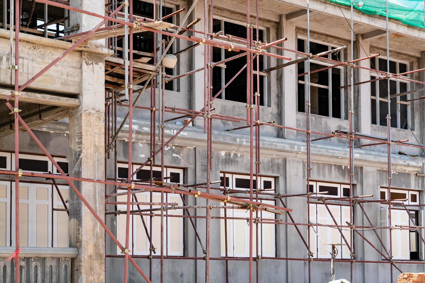 scaffolding at construction site of a building photo